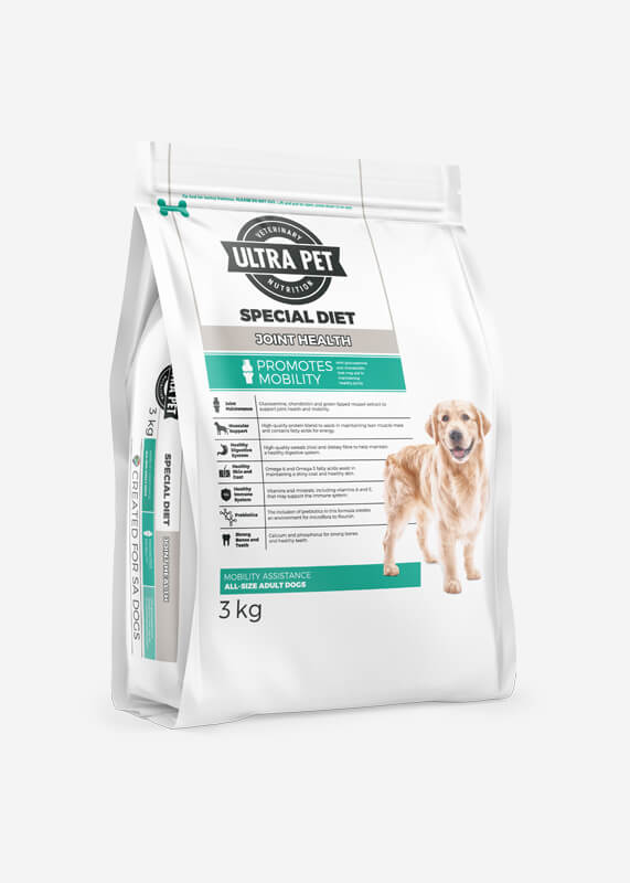 Packshot of Ultra Pet Special Diet Dog Joint Health product with chicken and rice