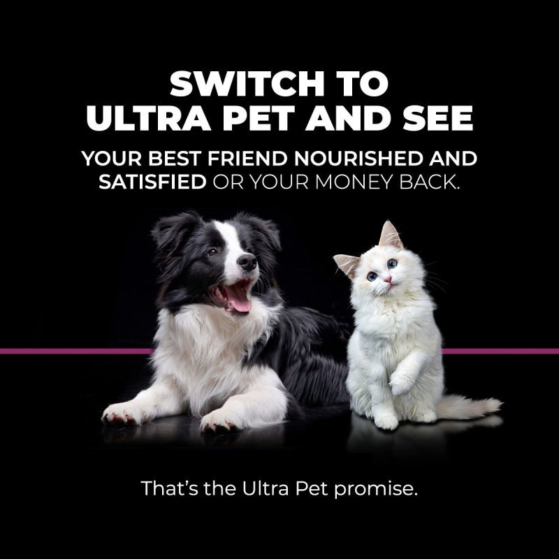 Pet food brand, Ultra Pet, picture of dog and cat